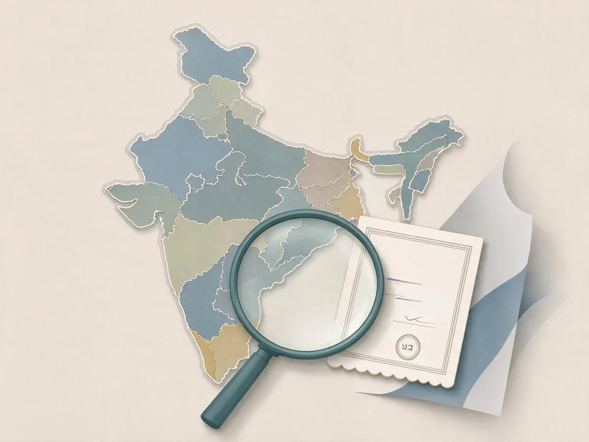 Map of India with states shaded differently to show varying online gambling rules